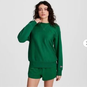 Champion Women's Emerald Green Crew Neck Sweater